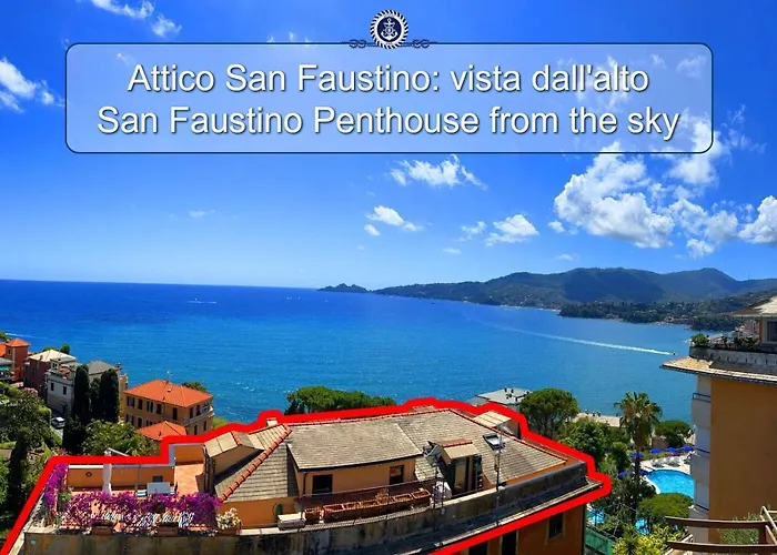 ATTICO SAN FAUSTINO 165 mq più 110 mq di terrazza- IN VILLA 700 ,VISTA MARE STREPITOSA-100 m dalla spiaggia-PARKING ESCLUSIVO-SKY,NETFLIX